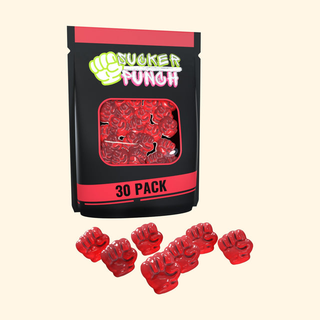 Sucker Punch 30 Pack Strawberry, 150 mg caffeine suckers