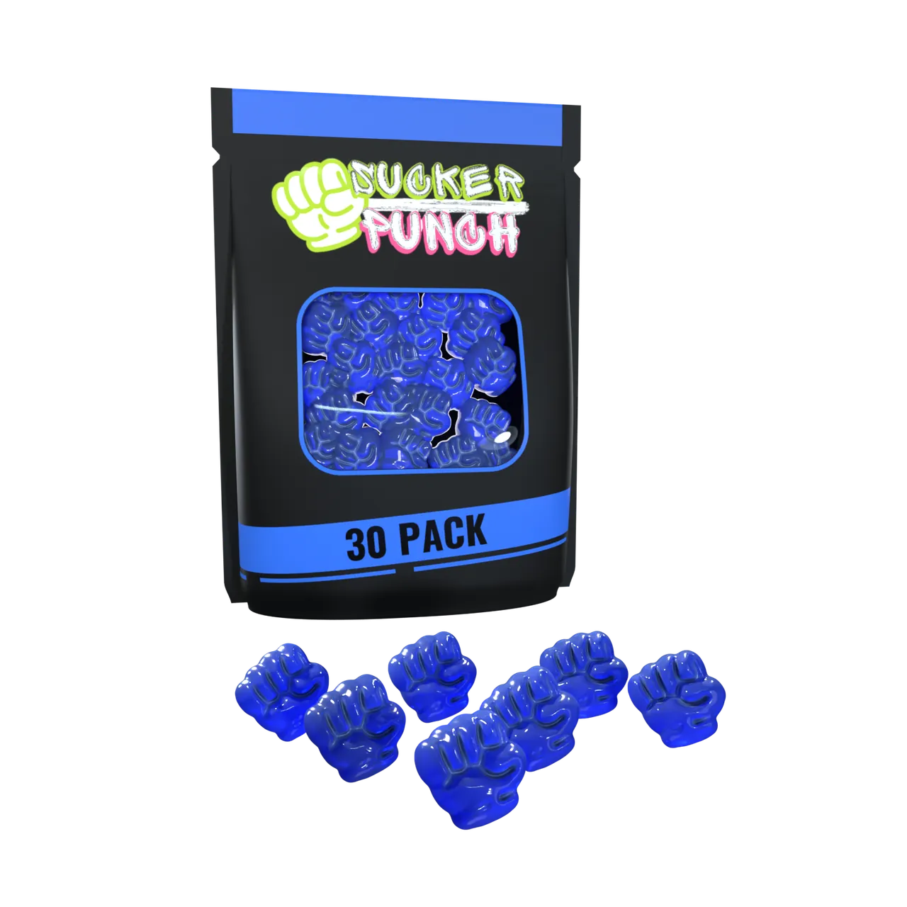 Sucker Punch 30-Pack, Blue Raspberry