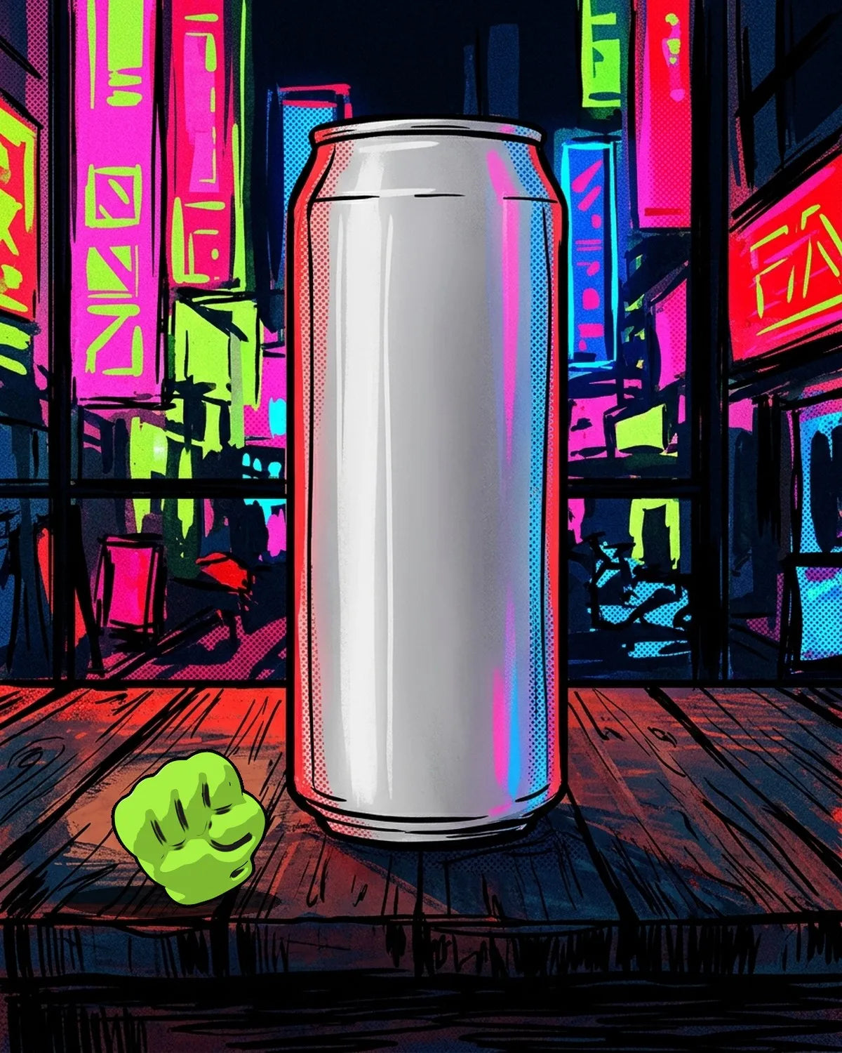 A single sucker next to a can, for scale
