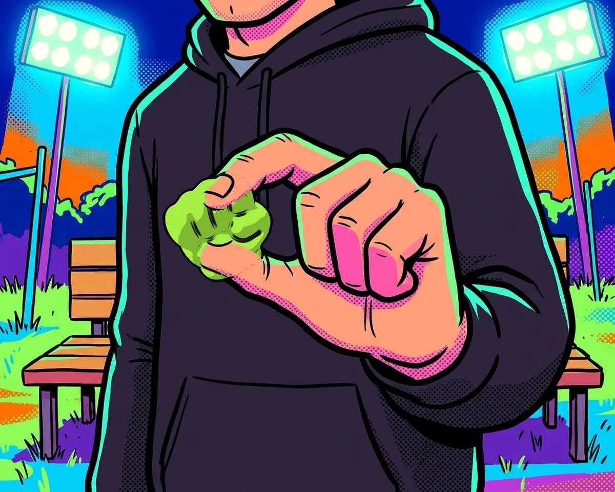 A sucker in hand on the sideline