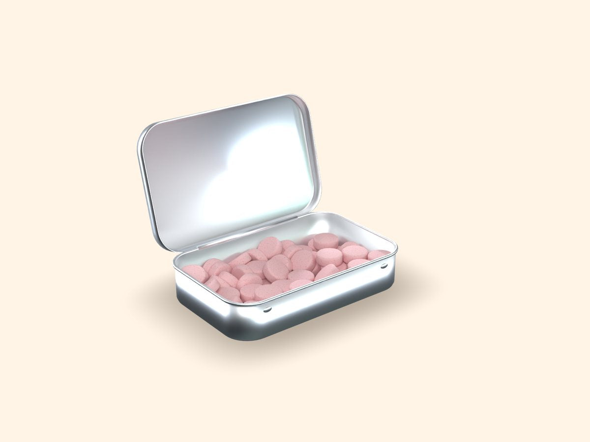 Open tin of Sucker Punch Caffeinated Mints